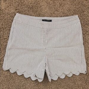 Zac & Rachel Striped Scallop Hem Shorts